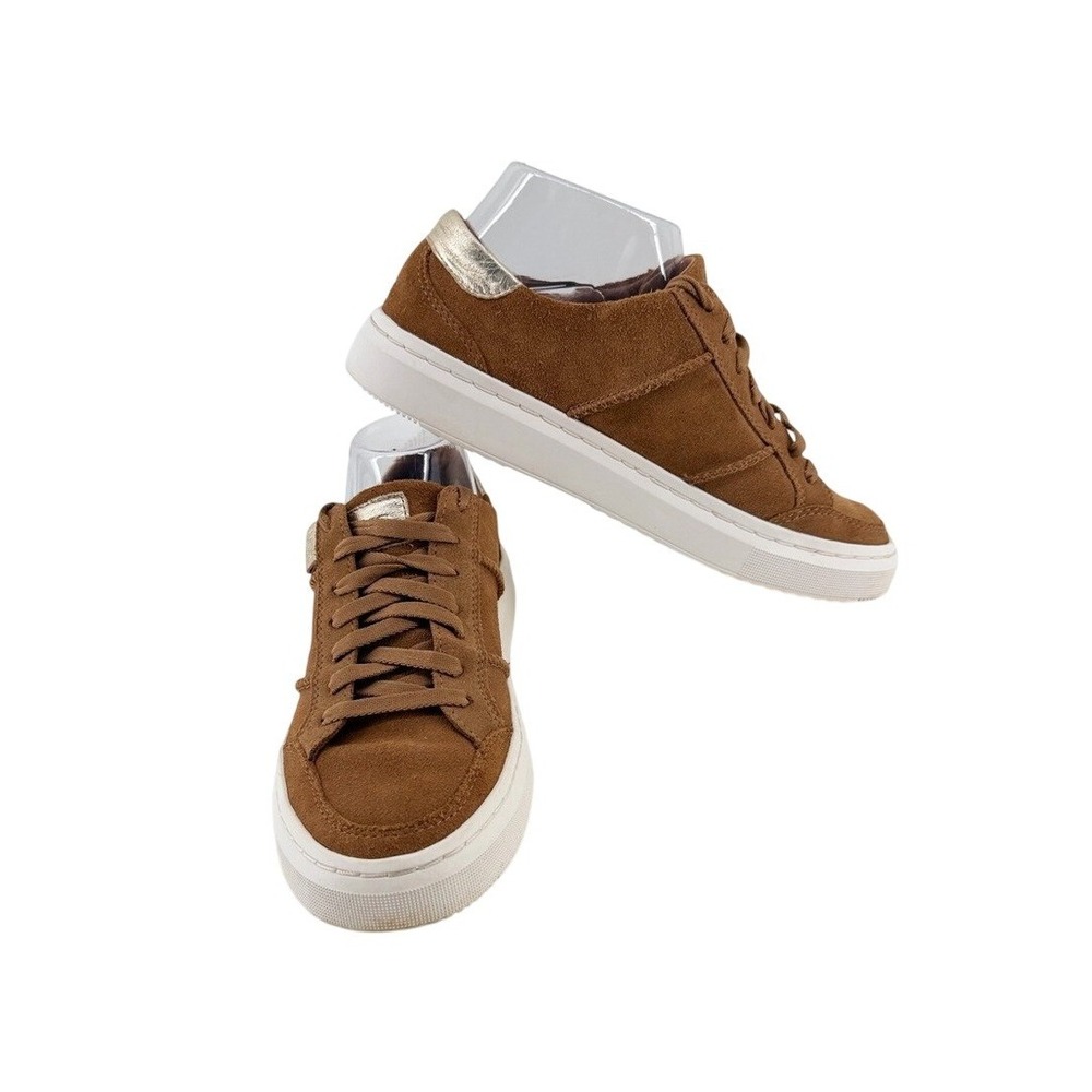 UGG South Bay Low Chestnut Brown Suede‎ Metallic Gold Sneakers Womens 7
